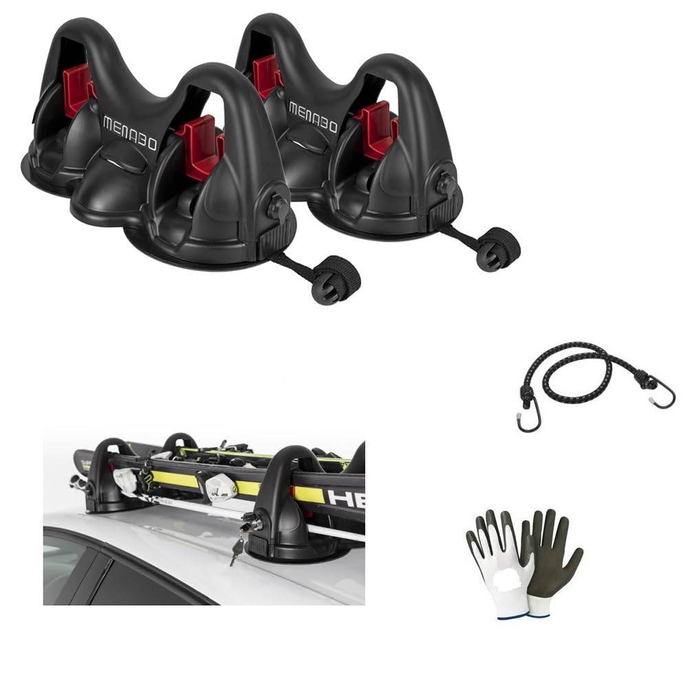 Compatible con Mini One/Cooper 5P dal 14 in POI 18 Smooth PORTAESQUÍS para 2 Pares DE ESQUÍS + 2 CAÑAS DE ESQUÍ MAGNÉTICAS con IMANES para Techo DE Coche HOMOLOGADO