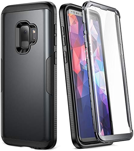 YOUMAKER Galaxy S9 Case,Metallic Black with Built-in Screen Protector Heavy Duty Protection Shockproof Slim Fit Full Body Case Cover for Samsung Galaxy S9 5.8 inch – Black/Black YOUMAKER Galaxy S9 Case,Metallic Black with Built-in Screen Protector Heavy Duty Protection Shockproof Slim Fit Full Body Case Cover for Samsung Galaxy S9 5.8 inch – Black/Black