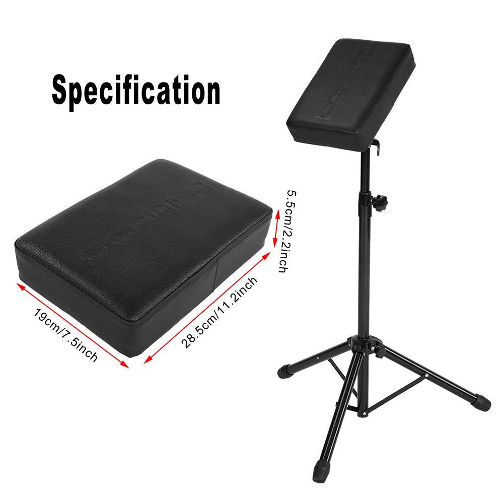 Reposabrazos ajustable para tatuaje, trípode portátil para tatuaje con almohadilla de esponja suave para uso doméstico o salón, altura ajustable de 44.1 a 25 pulgadas