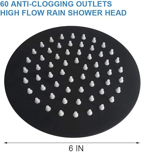 Miniatura 3 de NearMoon Cabezal de ducha de alta presión con brazo de ducha, cabezal de ducha de lluvia de acero inoxidable de alto flujo, diseño ultrafino,