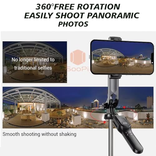 Image of 69 inch Long Selfie Stick with 360 Rotating Tripod Stand, Aluminum Multifunctional Bluetooth Tripod Stand for Smartphone, GoPro, Action Cameras, Perfect for Vlogging, Travel & Video