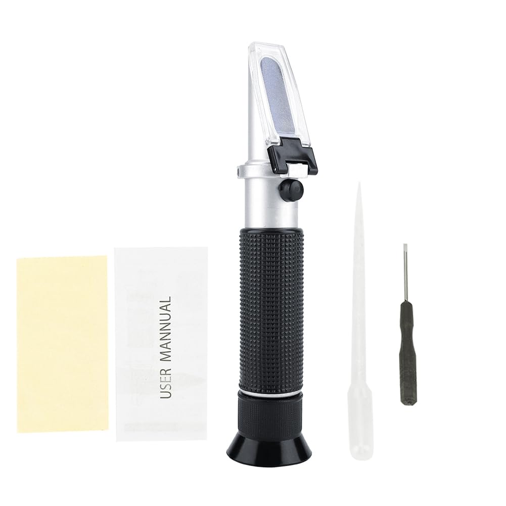 Joyzan Black Salinometer, Salinity Refractometer Handheld Salt Level Analyzer 0 100% Reader With Digital Display Checker Accurate Measurement Readings For Aquariums Aquatic Environments Pools Testing Tool
