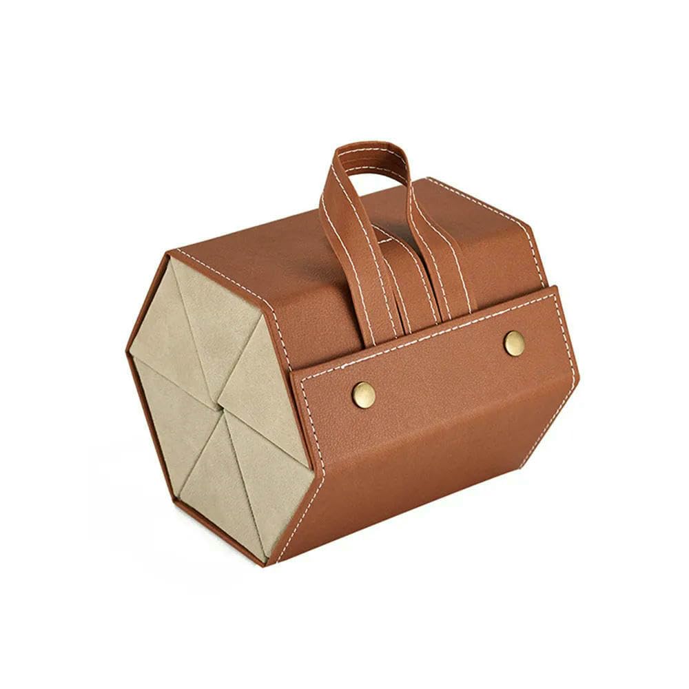 JJDFW Multifunktionale Aufbewahrungsbox für Schmuck und Brille, Geschenkbox, kariert, mehrere Fächer, Brillenetui aus PU-Leder