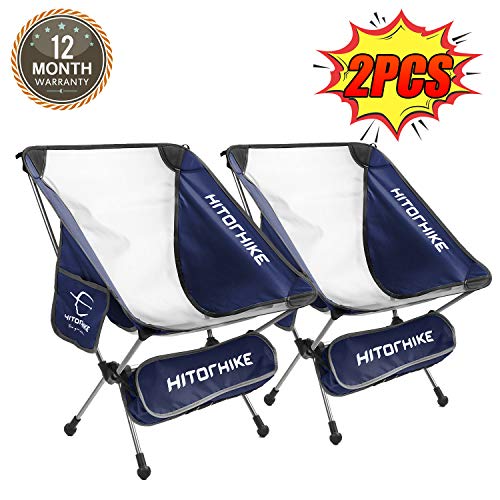 Hitorhike Camping Chair Breathable Mesh Construction 2 Side Pockets Aluminum Frame Camp Chair