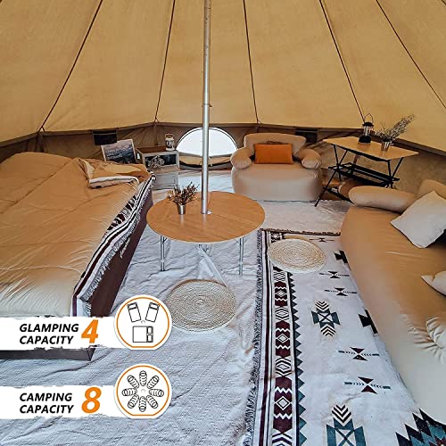 Kingcamp Khan Glamping Bell Tent Winter Canvas Yurt Tent With Stove Jack 13.1Ft / 16.4Ft- 3 In 1 Tent And Canopy For Family Outdoor Camping, Glamping, Breathable Wall Tent #TOP2