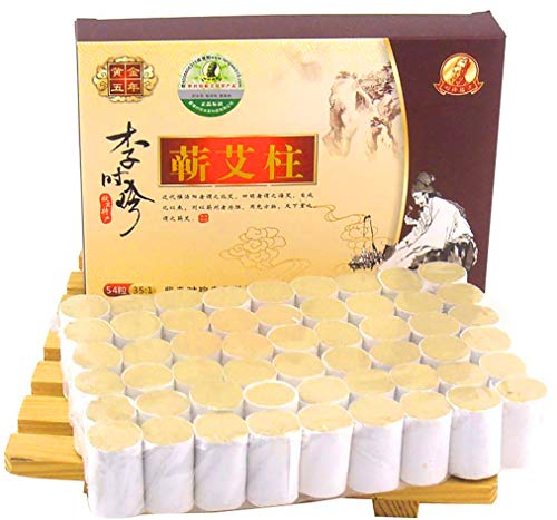 Erencook 54 Pcs Original Pure Moxibustion Column Sticks Moxa Stick 10-Years