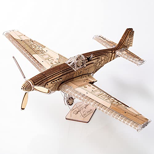 VM Mechanical 3D Puzzle Wooden Plastic Speed Fighter for self-Assembly - Durable Plywood and Plastic Construction - Toys Hobby Gift Modelling Kit