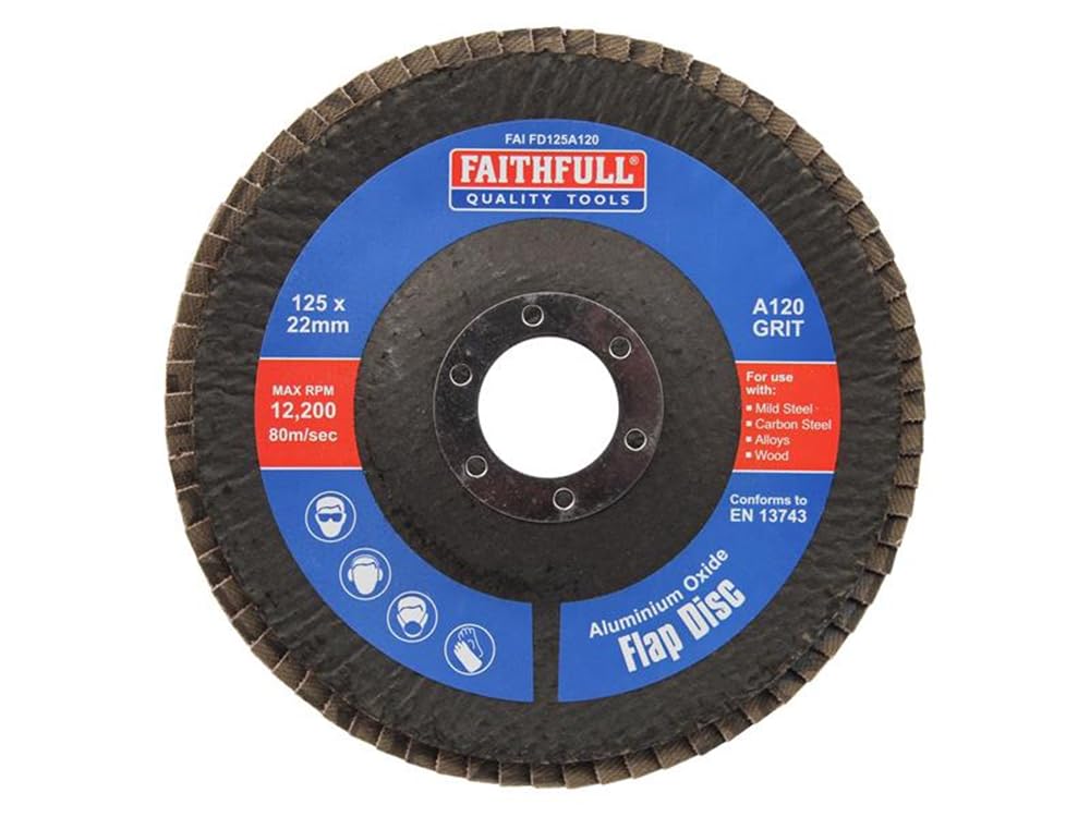 Faithfull Faifd125a120 125Mm 120 Grit Aluminium Oxide Flap Disc