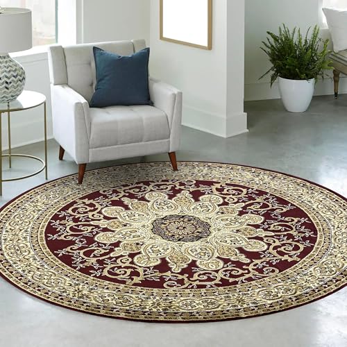 LUXE WEAVERS Oriental Floral Medallion Burgundy 8...
