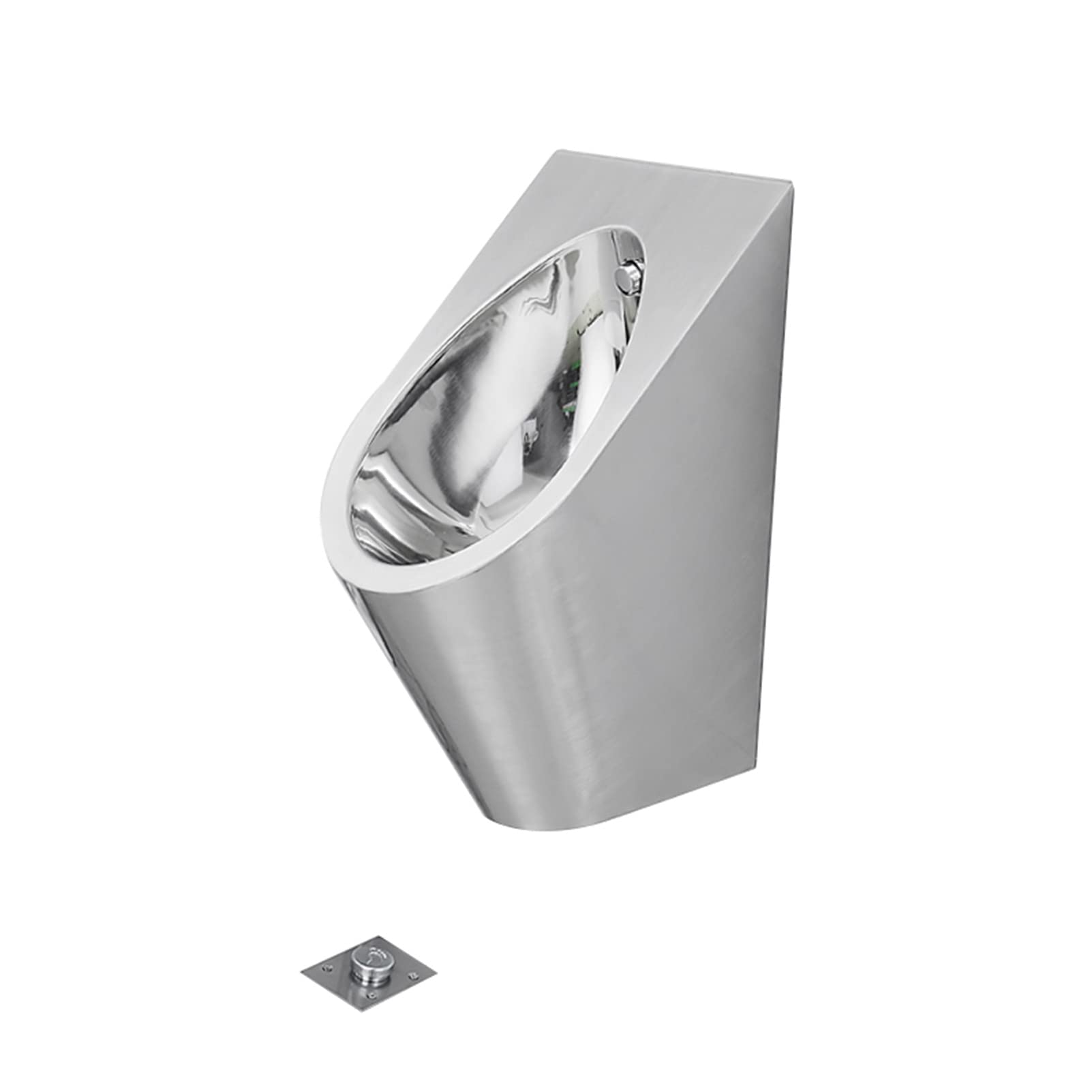 OTQEFTN Wall-Mounted Commercial Flushing urinals, Men's Public Toilet Stainless Steel Induction urinals,Bathroom Urinal Funnel Toilet, Used in Bars, Hotels, Schools Public Toilet
