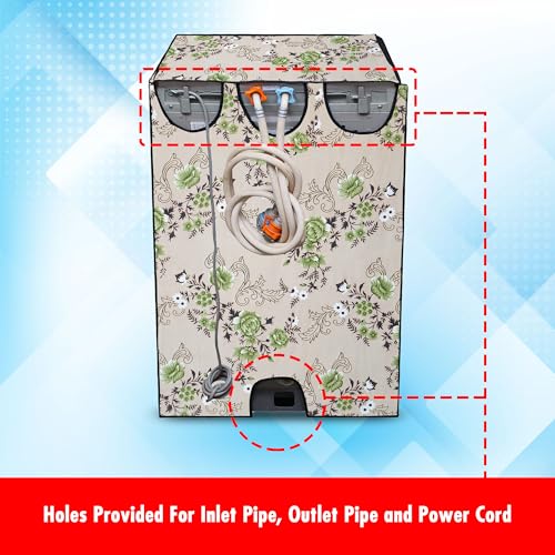 Image of Lithara Top Load Fully Automatic Washing Machine Cover for LG, Samsung, IFB, Whirlpool, Suitable for 5 kg & 5.5 Kg - Waterproof, Dustproof Cover (Print-3)