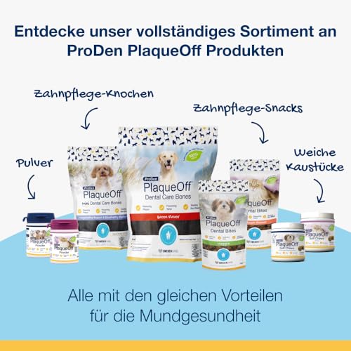 ProDen PlaqueOff Bites, Kauartikel für Zahnpflege Hund 60 g, Hunde Leckerlies zum Zahnbelag entfernen, Für kleine Hunde, Bei Plaque und für frischen Atem, Zahnreinigung Hund, Gemüse