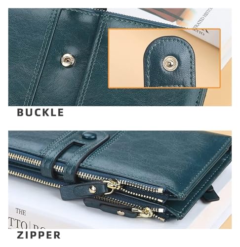 Card Bag,wallet, Card Bag,Fashion Women Wallets Long Leather Card Holder Female Clutch Purse Snap Zipper Wallet for Women(Blue) 5