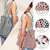 Energather Womens Tote Bags, Cotton Tote Shoulder Bag Large Tote Bags for Women and Girls, Lightweight Tote Handbags Shoulder Bag with Plaid Pattern for Shopping, Dating, Travel (red) #4