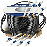 YUTIANHOME 500 Feet (150 Meters) 4 Core Industrial TPU LC to LC Outdoor Armored Fiber Optic Cable, 4 Strands OS2 Single Mode Fiber Patch Cable with LC Connectors, 9/125um, OD-5mm, Direct Burial LC-LC