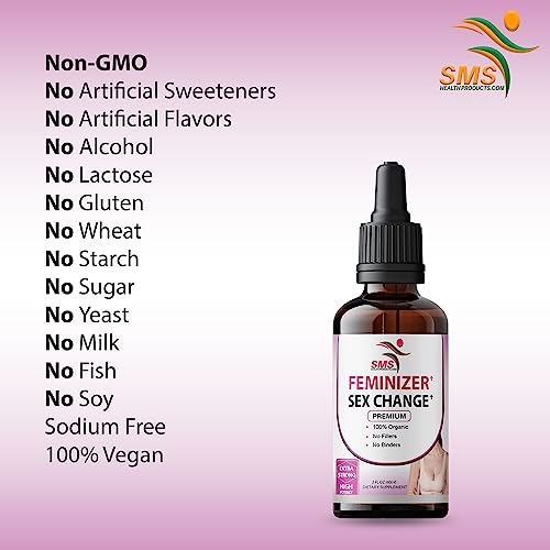 Image of Feminizer by SMS, Pueraria Mirifica Drops | Premium Grade | Herbal Liquid Extract | Non-GMO, Organic, Vegan, Alcohol Free Tincture | 4 Fl Oz (120ml) 2 Pack