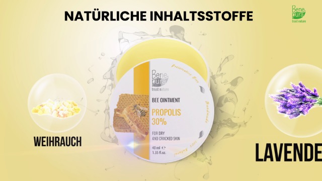 BenePura Propolis Salbe, Natürliche 30% Propolis Salbe für Juckende, Trockene und Rissige Haut, 40 ml (1er Pack) – Bild 8