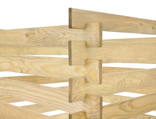 STOLMAK Komposter Garten Holz 100x70x100 cm Brettkomposter Kompostierung Wetterfestes Gartenkomposter System 600 l