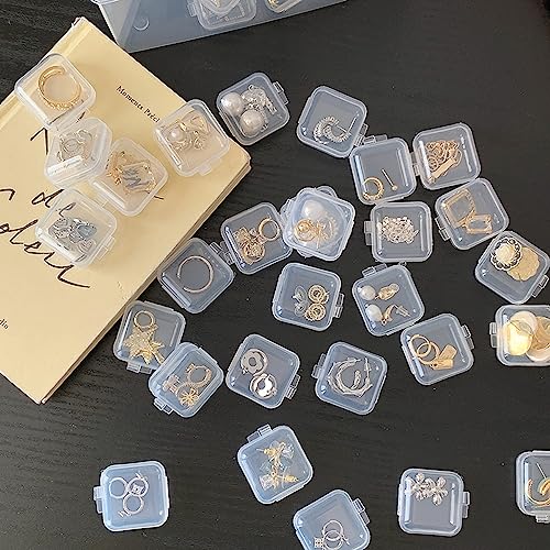 wolpin Jewellery Box Organiser (Pack of 20 Pcs) Storage Box Case for Rings, Earrings, Necklace, Pills, Home Organizer, Transparent