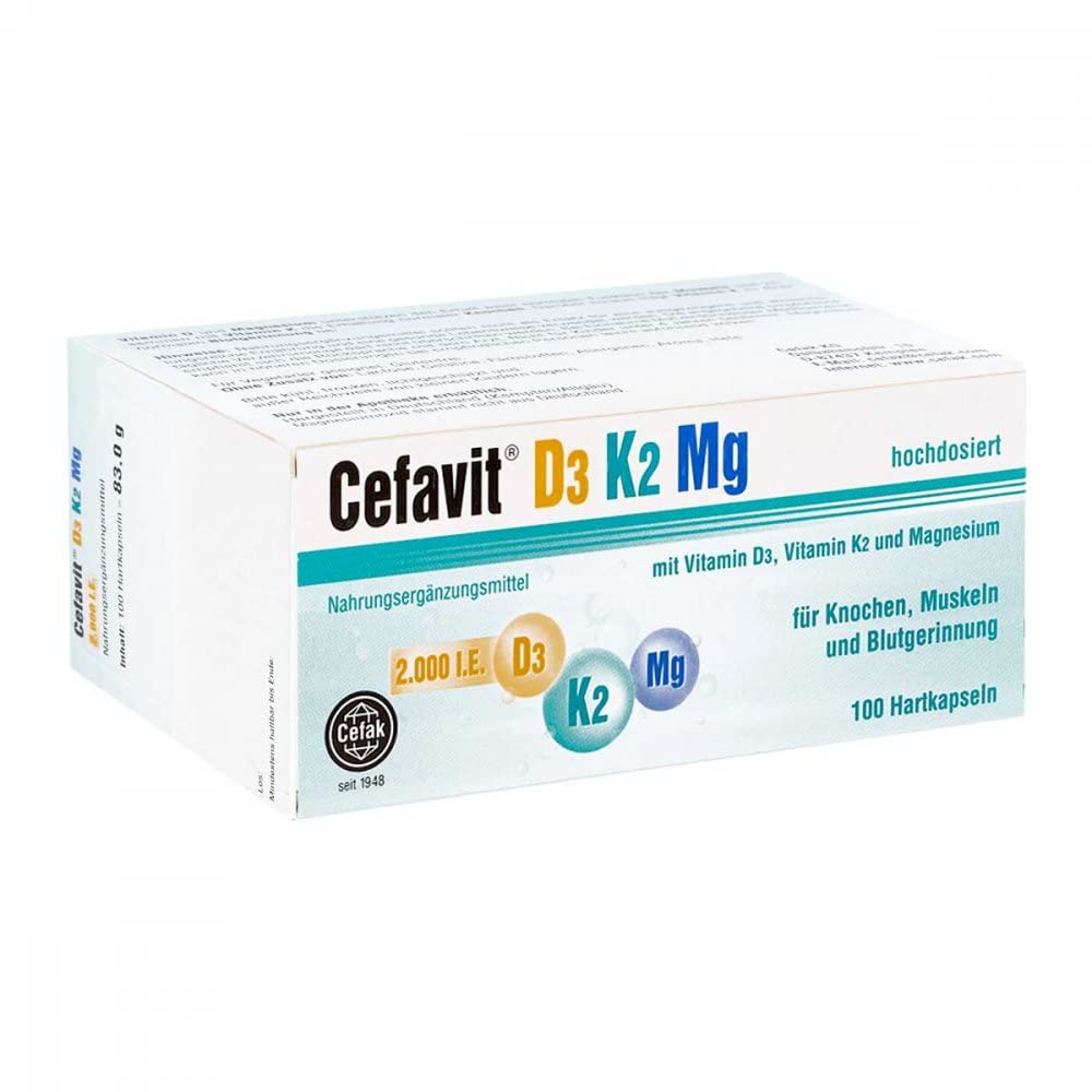 Cefavit D3 K2 Mg 2.000 I.E. 100 Hartkapseln, Glutenfrei