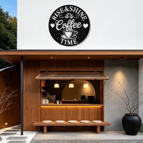 Image of Personalized Coffee Metal Sign, Custom Coffee Bar Signs, Custom Name Signs for Cafe Station, Coffee Wall Art Decor for Kitchen, Cafe Shop Decor, Cafe Lover Gift
