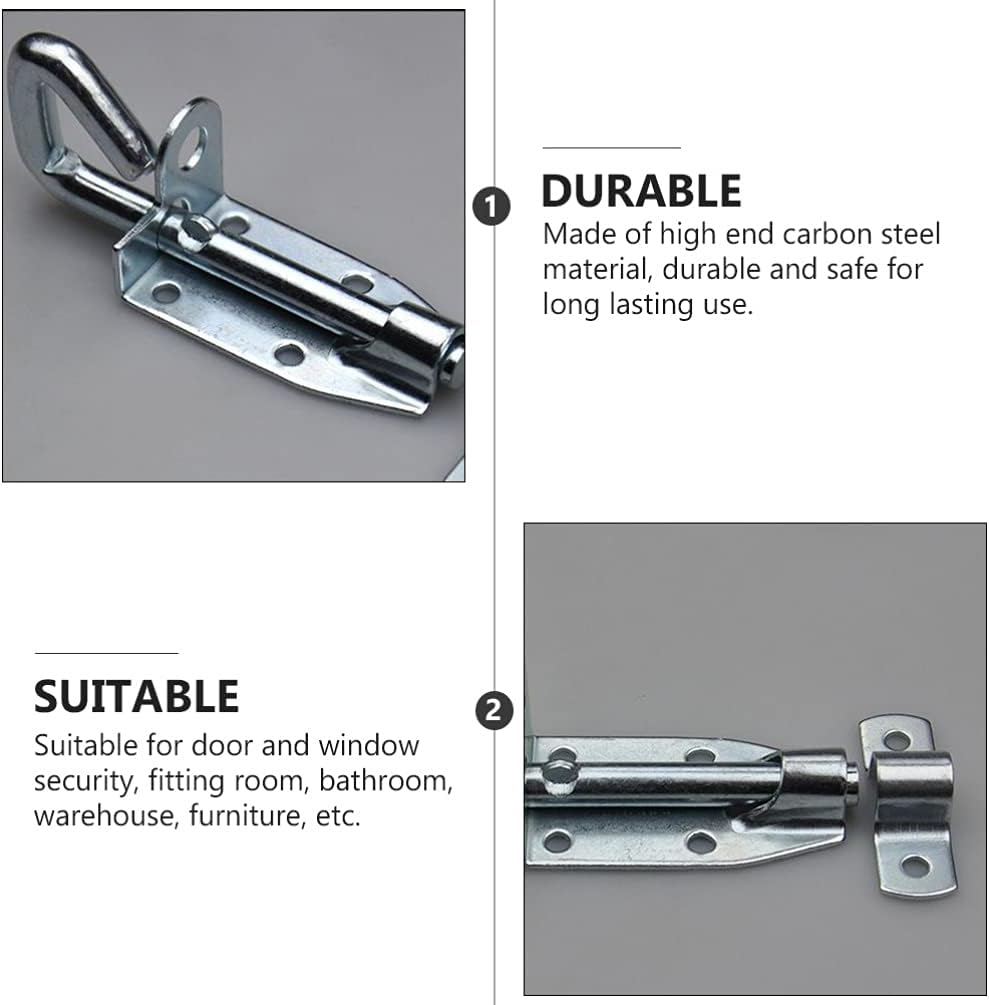 Sliding Door Lock,2 Sets Stainless Steel Security Interior Exterior Window Latch Barrel Slide Bolt Gate Locks Hasp