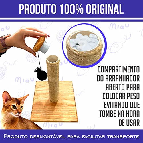 Arranhador Para Gatos Poste Sisal Brinquedo Com Bolinha Pet