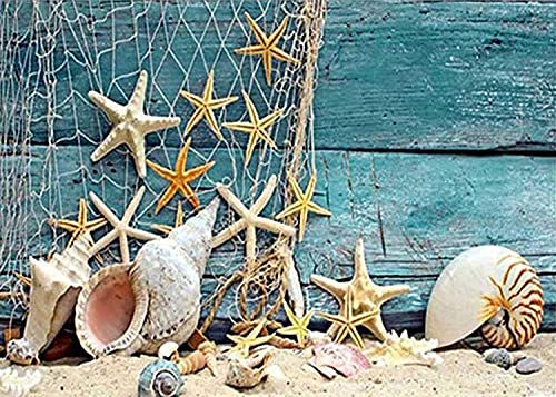 Pentoa 5D Diamond Painting Kit Starfish, Diamond Art Kits, Full Drill Paint with Diamond Art Sandy Beach, Cross Stitch Embroidery Paintings Pictures Crystal Rhinestone Craft for Home Wall Decor30×40cm