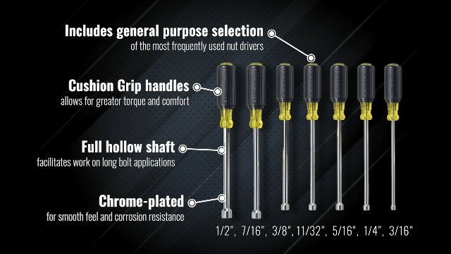 Amazon.com: Klein Tools 647 Tool Set, Made in USA, Nut Drivers