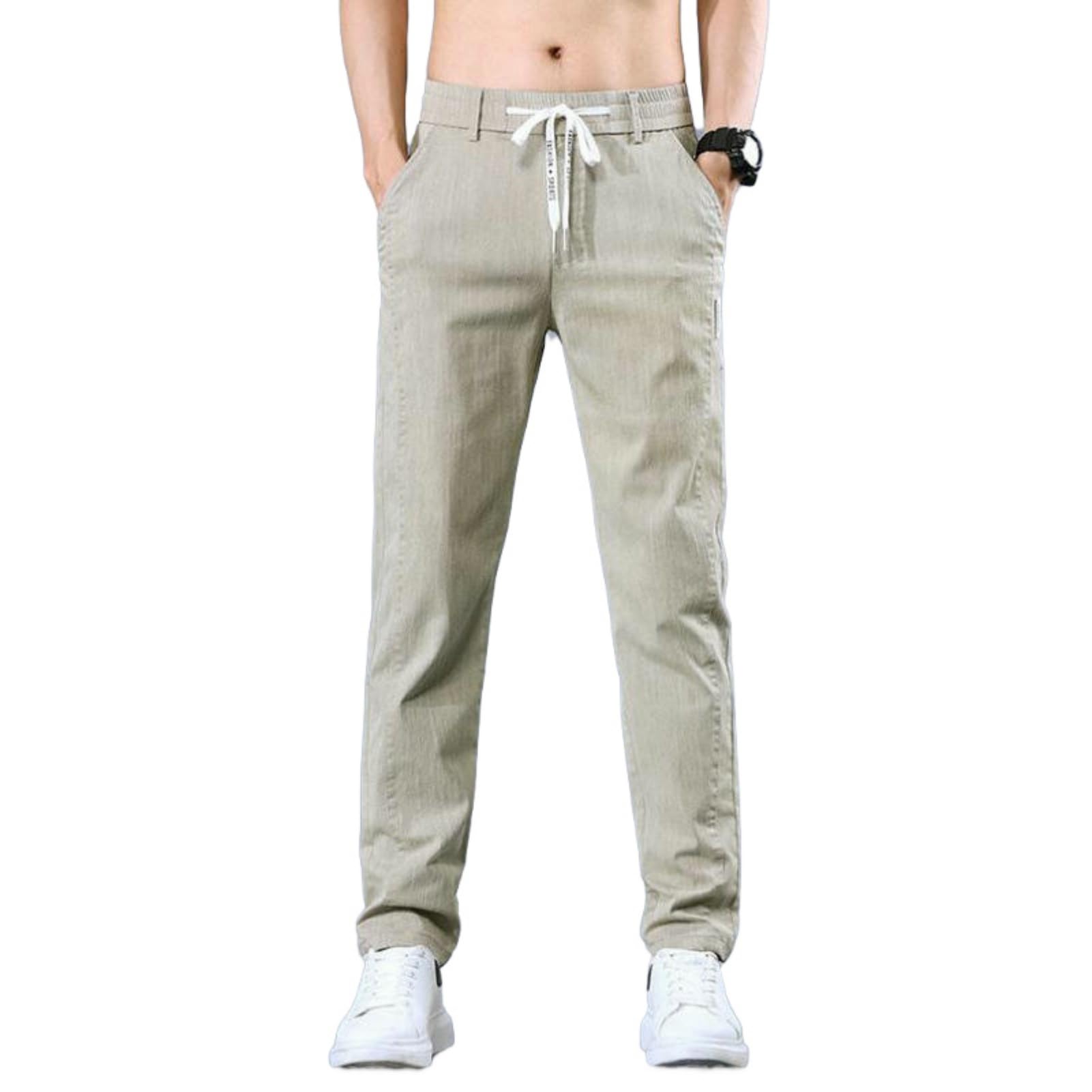 Pantaloni casual dritti allentati con coulisse elastica sottile da uomo primavera estate
