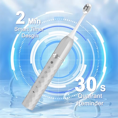 Image of Seapeoa Sonic Electric Toothbrush Set, Equipped with 10 Brush Heads and Travel case, IPX8 Waterproof, 2-Minute Timer, 42000 High-Frequency Vibrations, 5 Modes, The First Choice for Gift Giving