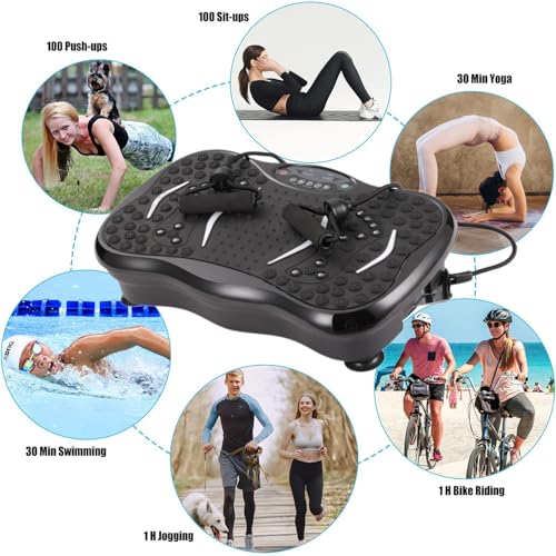 Image of Dealsure Vibration Plate Exercise Machine | Full Body Vibration Machine for Weight Loss in Home & Gym, Muscle Toning, Calorie Burn & Fitness Training with 5 Program Modes, Remote & 2 Resistance Bands