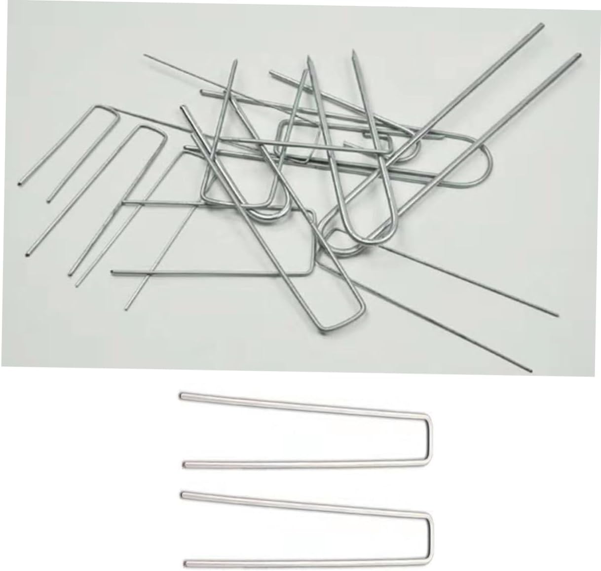 BESPORTBLE 50pcs U-Shaped Galvanized Ground Stakes Durable Garden Nails for Lawn Weed Barriers and Outdoor Tarp Anchoring Heavy-Duty Steel Wire