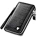 Mens Clutch Bag Handbag Leather Zipper Long Wallet Business Hand Clutch Phone Holder (Stripe Black Double Zipper)