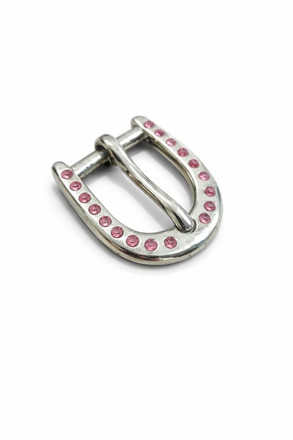 Premium D-Shape Belt Buckle with Stones | Rhinestone Designer Buckle for Men & Women Belts | Glossy Finish (1" 25mm)-image-10