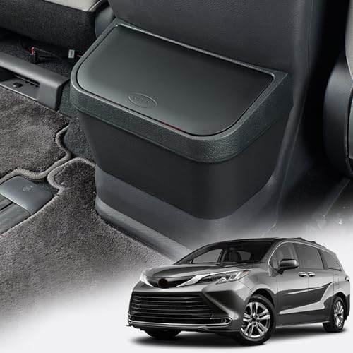 Image of PACEWALKER Car Trash Can for Toyota Sienna 2024 2023 2022 2021 Modification Waterproof in- Trash can for Toyota Sienna 2021-2024 Accessories Black