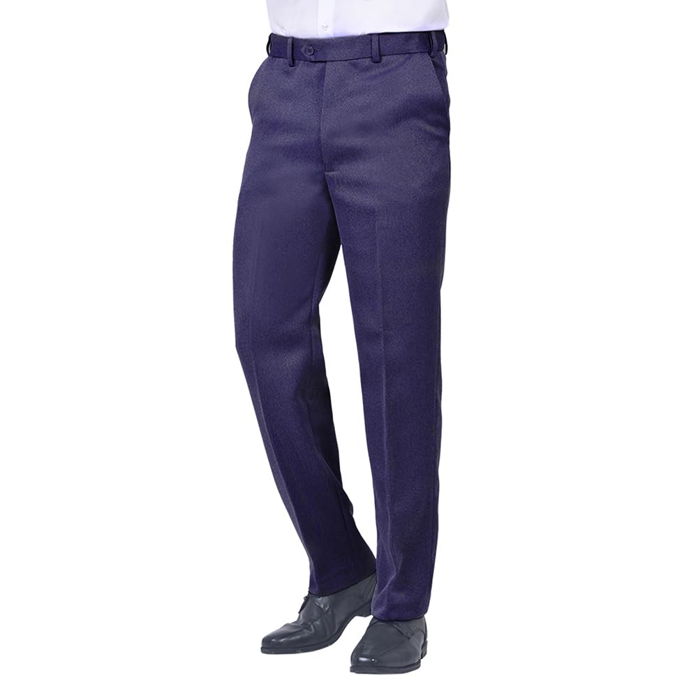 James Holton Men's Straight Fit Elasticated Waist Cavalry Twill Trousers Pants Navy 38 Waist & 29 Inside Leg