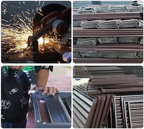 Weatherproof Steel Air Conditioner Fence Screen | Louvered Grille Covers for Outdoor Units | Freestanding Enclosure for AC & Garbage | Gray, 100x50x70cm