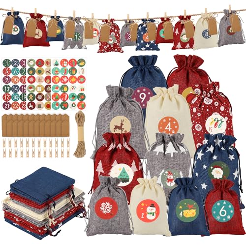 Cokaca 24X Adventskalender zum Befüllen, Adventskalender Selber Befüllen...