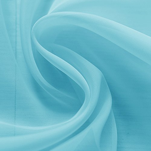 Image of NICETOWN Sheer Curtains for Bedroom Windows 84 inch Length, Grommet Casual Voile Sheer with Light Filter Window Treatments for Nursery /Living Room, Baby Blue, Set of 2, 54 inch Wide