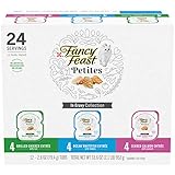 Purina Fancy Feast Gourmet Wet Cat Food Variety Pack, Petites Gravy Collection, Break-Apart tubs, 24 Servings - (12) 2.8 oz. Tubs