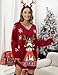 Kocowoo Women's Ugly Christmas V Neck Oversize Sweater Dress Long Sleeve Loose Holiday Knit Xmas Mini Dress.
