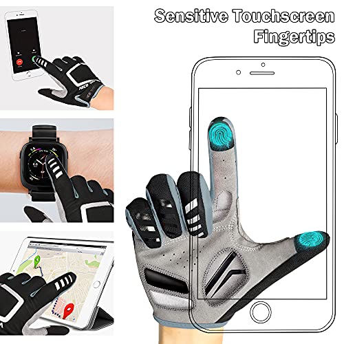 Luvas de ciclismo, motos, mountain bike ou estrada para homem e mulher, acolchoadas, antiestáticas,