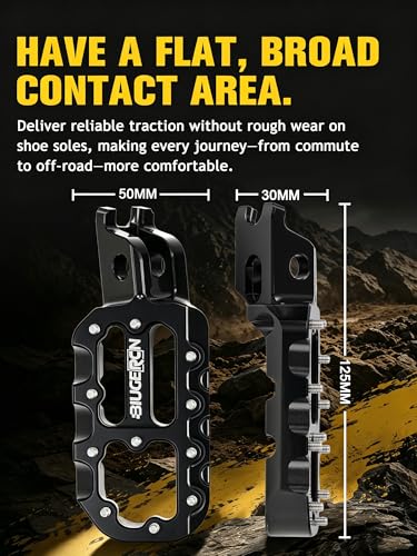 Image of JFG RACING Dirt Bike Foot Pegs,Forged 6063 Aluminum CNC Rest Pedal Footpegs for CR125 CR250 02-11 /CRF150R 07-24 /CRF250R 04-24 /CRF300L 21-24 /CRF450R 02-24 /CRF250X CRF450X CRF250RX CRF450RX-Black