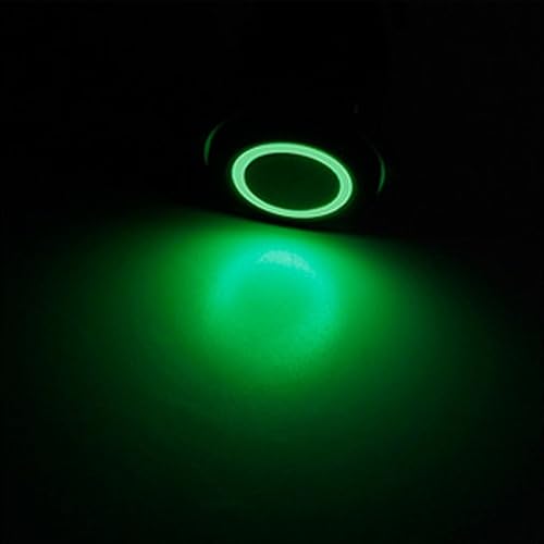 Miniatura 8 de Conexión a corriente con interruptor a botón con luz LED E Support de metal con forma ojo de ángel para autos de 16mm 12V 3A, Verde