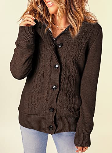 Image of Sidefeel Women's Cardigan Sweaters Hooded Cardigans Fleece Lined Jackets Winter Sweater Coat