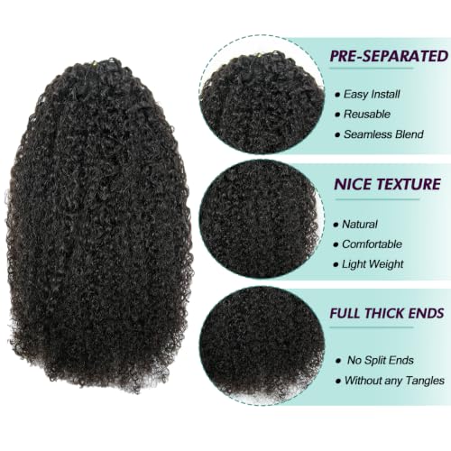 YWIGS Pre-Separated Human Crochet Hair – 100% Human Hair Crochet Hair Multi-Textured Kinky Curly, Knotless Crochet Human Hair Extensions NC 20" 100 Strands — view 2