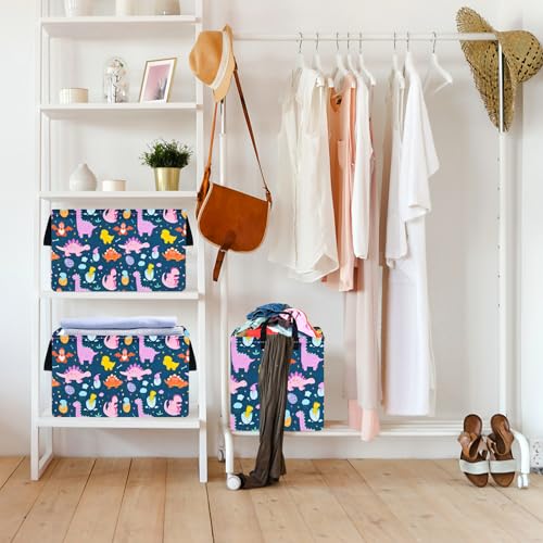 Image of Easter Eggs Basket Gift Storage Basket Dinosaur Storage Organizer for Nursery Hamper Home Bedroom Laundry Hamper Shelf Baskets.