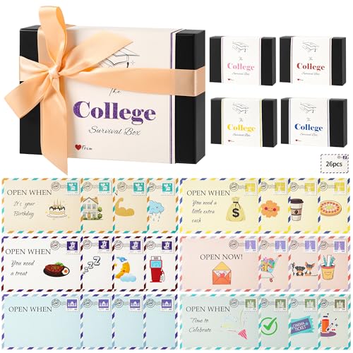 Image of Graduation Gifts 2026-26pcs Open When envelopes,Open When Letters,College Survival Gift Card Book,College Gift Card envelopes Gifts,end of Year Student Gifts for her,him,Friends,Son-Purple