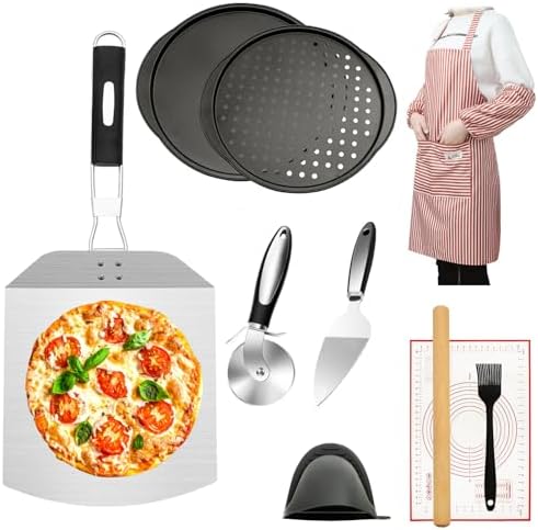 Pizza Kit for Homemade Baking, 12in Perforated and Non-Perforated...